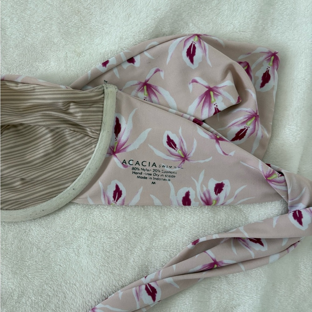 Acacia Swimwear Floral Bikini - Pink and White